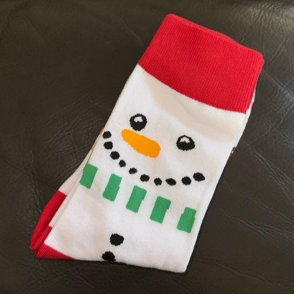 Christmas Socks - Unisex Crew Socks Featuring Smowman, NEW - Picture 7 of 7